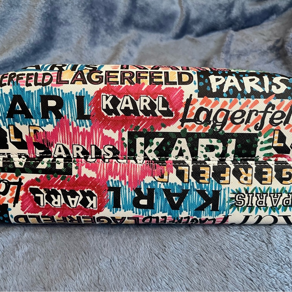 Karl Lagerfeld Multicolor Logo Tote with White Trim - Picture 7 of 7